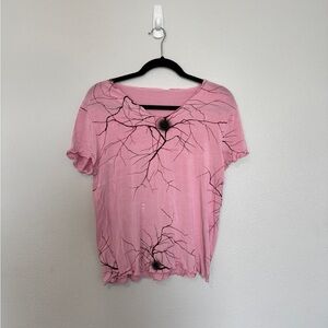 GUC Pink Printed Silky Women’s T- Shirt